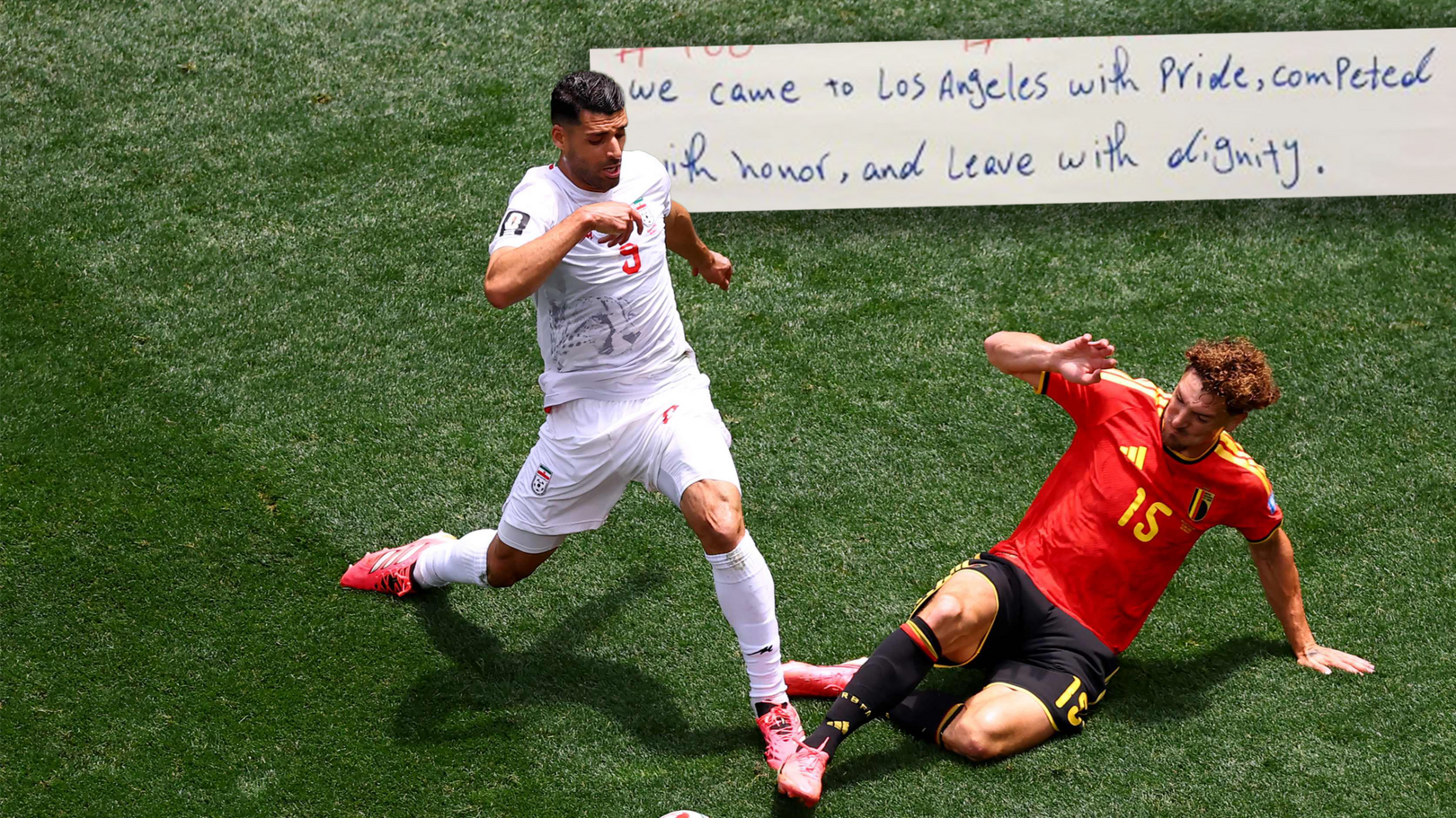 Iraans voetbalelftal laat na duel met België op WK 2026 bijzondere boodschap achter in kleedkamer